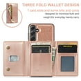 thumbnail image 2 of Allytech Glitter PU Leather Case for Samsung Galaxy S23 FE, Detachable Magnetic 2 in 1 Wallet Kickstand Case with Zipper Pocket & Card Holder, Shockproof Anti-Scratch Protective Case - Rosegold, 2 of 11