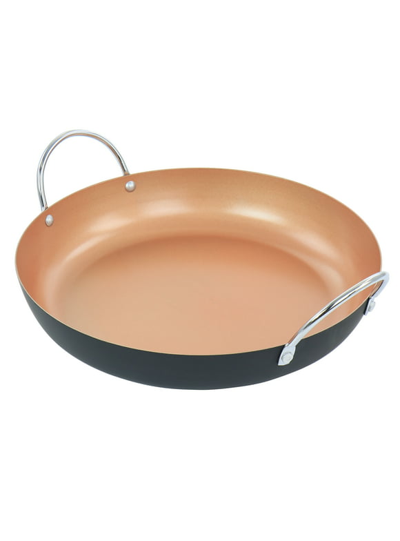 Oster Stonefire Carbon Steel Nonstick 11 Inch Paella Pan in Copper