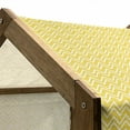 thumbnail image 5 of Yellow Pet House, Zig Zag Chevron Pattern in Yellow and White Colors Modern Inspired Art Print, Outdoor & Indoor Portable Dog Kennel with Pillow and Cover, 5 Sizes, Yellow and White, by Ambesonne, 5 of 5