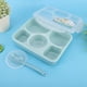 thumbnail image 4 of Contenedor de frutas portátil para comidas saludables Fiambrera para microondas de 5 compartimentos de color azul con tazón y cuchara, 4 of 8