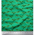 thumbnail image 1 of Soimoi Green Velvet Fabric Palm Leaves Printed Fabric 1 Yard 60 Inch Wide, 1 of 3