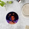 thumbnail image 4 of BaHomeck Drink Coasters Set of 4 with Holder beautiful African American woman with big voluminous curly hair Water Absorbent Ceramic Coasters Tabletop Protection,Suitable for Various Cup ,Home Decor, 4 of 4