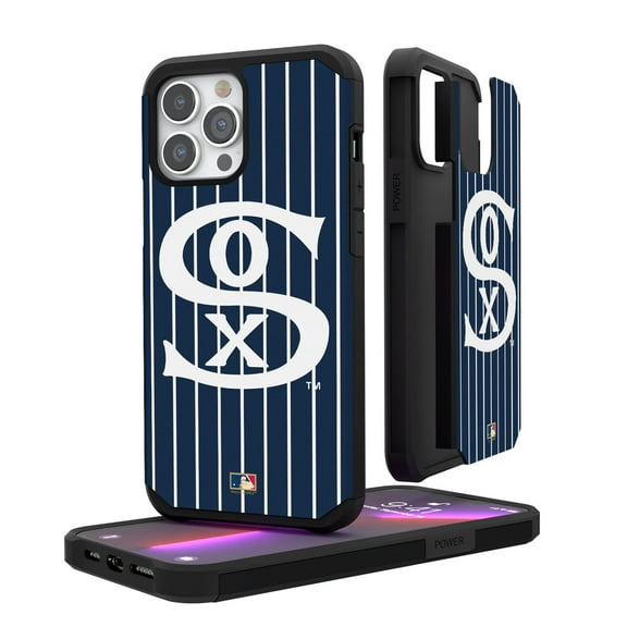 Chicago White Sox Navy iPhone Pinstripe Cooperstown Design Rugged Case