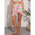 thumbnail image 4 of DARING DIVA Women's Tie Side Knot Tassel Slit Beach Mini Skirt XS Pink, 4 of 6