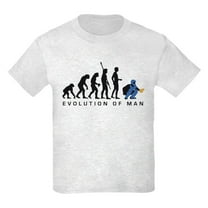 CafePress - Evolution Baseball Catcher B 3C T Shirt - Light T-Shirt Kids XS-XL