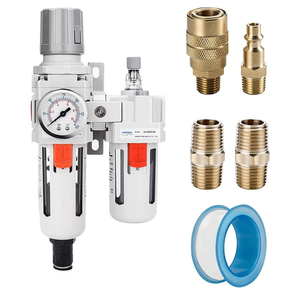 Filtro de aire, regulador y lubricador NANPU 1/2 NPT Auto-Drain