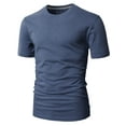 thumbnail image 2 of H2H Mens Versatile & Easy to Wear Cotton Blend Crew Neck T-shirt DARKBLUE US S/Asia M (CMTTS0198), 2 of 6