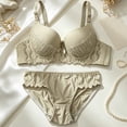 thumbnail image 3 of Ohufall Women's Bra Sets Bow Lace Embroidery Adjustable Straps Bras Solid Color Comfort Fashion Underwear Sets,36-42, 3 of 4