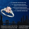 thumbnail image 2 of Gem Stone King 10K Two Tone Gold Peach Nano Morganite and Lab Grown Diamond Engagement Ring for Women | 2.54 Cttw | Oval 9X7MM | Gemstone October Birthstone | Size 5, 2 of 6