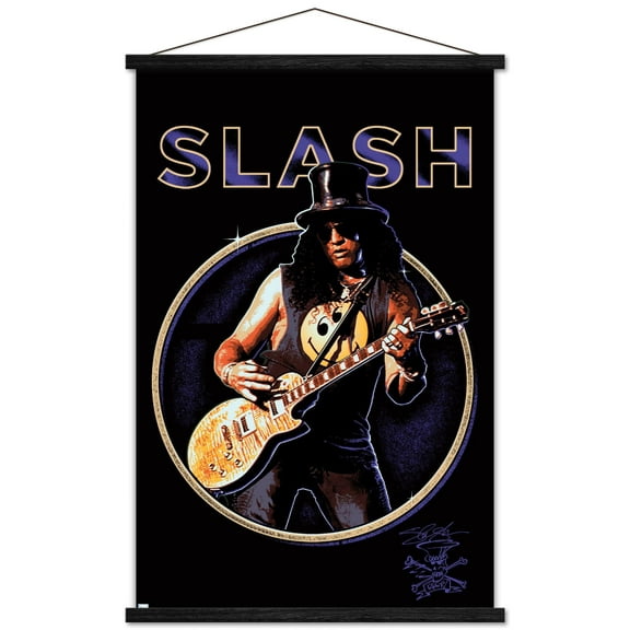 Slash - Purple Circle Wall Poster with Magnetic Frame, 22.375" x 34"