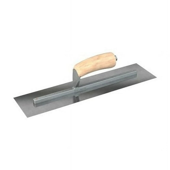 Bon Tool         66-234 Carbon Steel Finishing Trowel - Square End - 14" x 4-1/2" with Camel Back Wood Handle