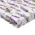 thumbnail image 4 of Ambesonne Floral Fitted Sheet, Minimalist Spring Romance, King Size, Violet Pink and Green, 4 of 5