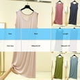 thumbnail image 3 of Tnhcen Women's Modal Sleepshirt Comfy Loose Fit Nightdress Free Size Cooling Summer Round Neck Sleeveless Solid Color Nightgown Loose Bathrobe Home Wear Nightgown, 3 of 5