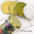 thumbnail image 3 of 12 Pcs Iron Mason Jar Lids Regular Mouth Mason Canning Jars Top Food Storage Gold Tone, 3 of 7