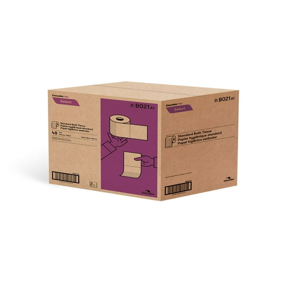 Cascades Pro Select Papier Toilette Standard 2 Plis, 420 Feuilles / Rl, 48rl/cs
