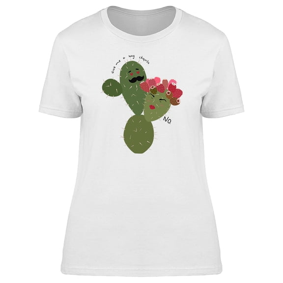 Romantic Pair Of Cacti, Girl Denying Hug Women's T-shirt