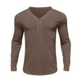 thumbnail image 4 of Long Sleeve Shirts for Men, Men's Long Sleeve Henley Shirt Deep V-Neck Shirts Button Down Casual Classic Tee Lightweight Fall Shirts, 4 of 4