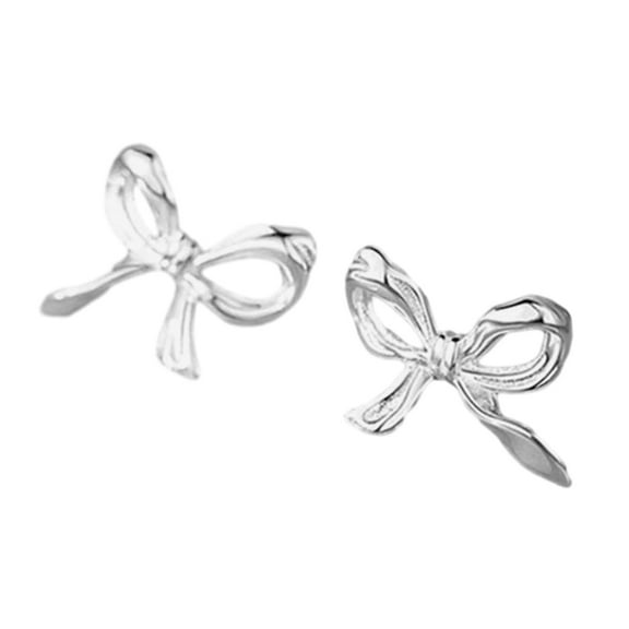 ROCKROK Bowknot Earrings Elegant Hollow Butterfly Bow Ear Studs for Women Y2K Aesthetic
