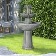 thumbnail image 2 of 43.3" Tall Outdoor 3-Tiered Pedestal Water Fountain and Birdbath for Garden and Patio Decor, 2 of 9