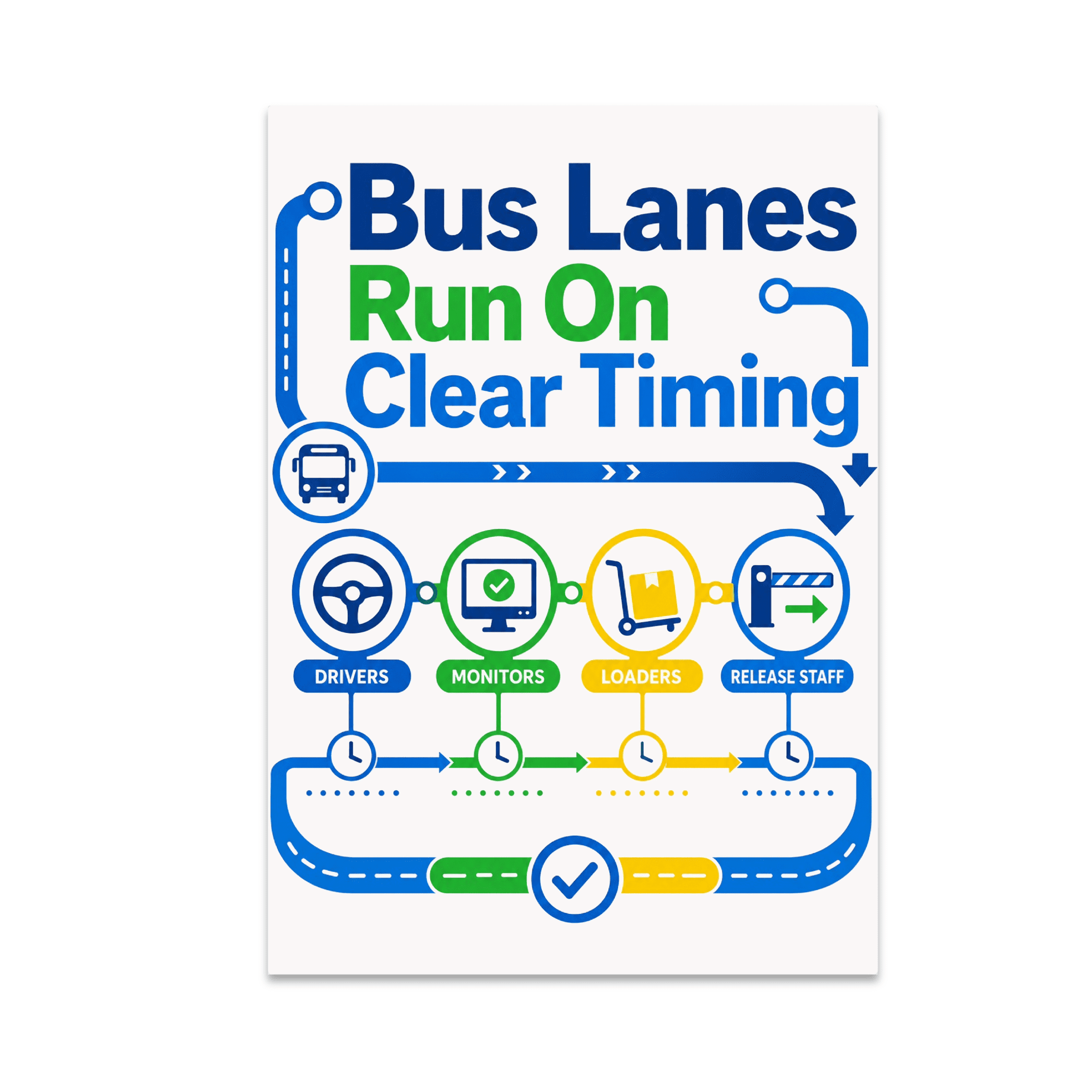Organized Bus Timing Schedule - Transit Staff - 13x19 Poster Print