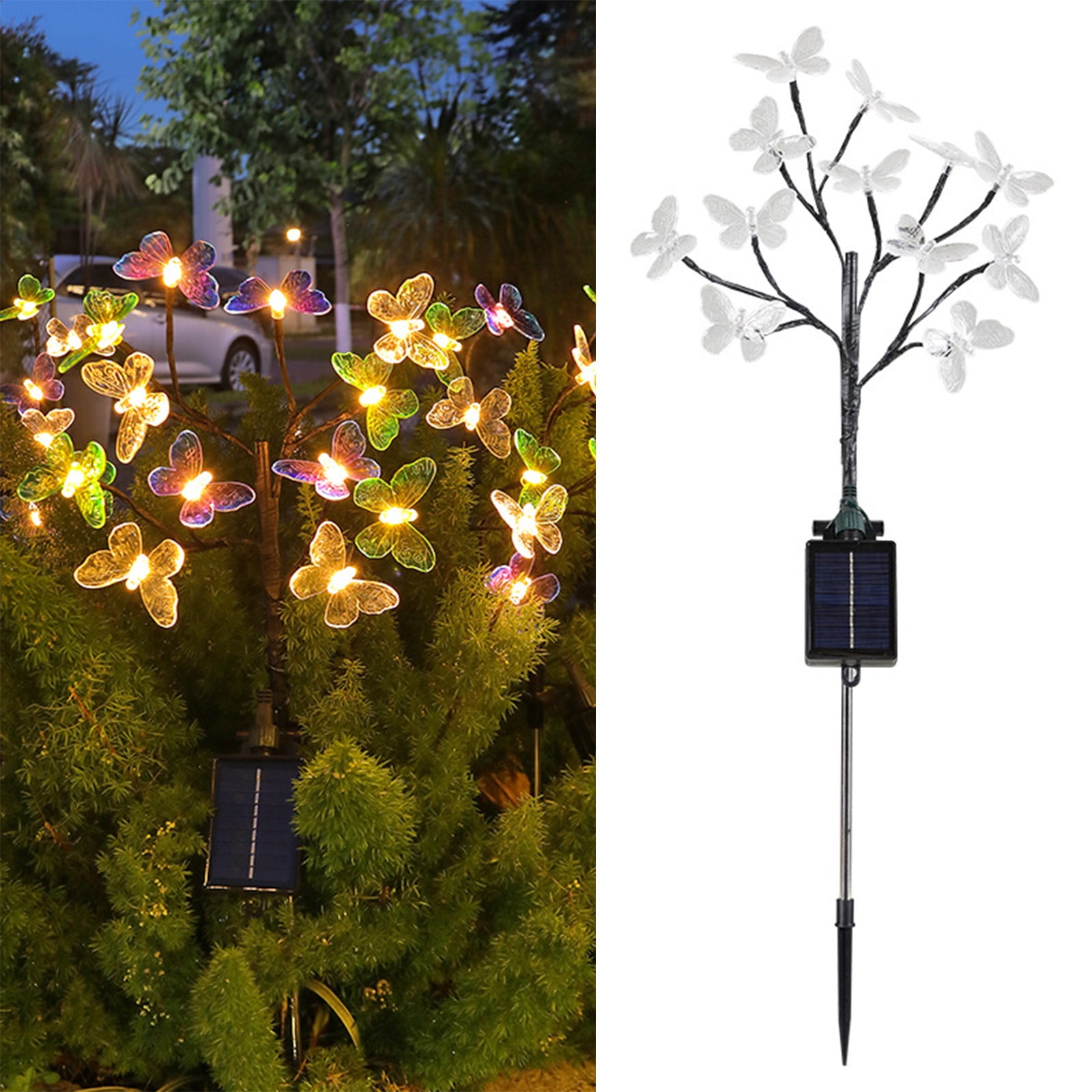 Solar Garden Lights - Solar Butterfly Lights Outdoor Decorations Multi-Color Changing LED Waterproof Stake Lights For Garden Yard Pathway Patio & Lawn Gifts for Mother's Day Mom Women