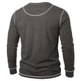 thumbnail image 5 of hotojiny Men's Long Sleeve Henley Shirts Crew Neck Button Spring Casual T-Shirts Soft Comfy Basic Tops(Dark Gray,XX-Large), 5 of 7