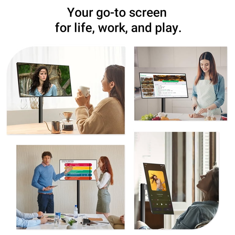 22-Inch Portable TV on Wheels, 1080p Portable Touch Screen Monitor