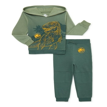 Jurassic World Baby and Toddler Boys Fleece Hoodie and Joggers, 2-Piece Outfit Set, Sizes 12M-5T