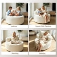thumbnail image 4 of YVDNHP 37" Round Chair, Boneless Lounge Chair Indoor, Flannel Cloud Sofa with Pillow, Deep Seat Modern Accent Chairs for Living Room, Bedroom, No Assembly Required, White, 4 of 8