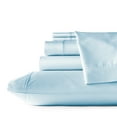 thumbnail image 3 of Nestl Bed Sheets Set, Eucalyptus Unique Tencel Blend Fabric Soft Natural, and Durable,&nbsp;6 Piece, King Size Sheets Set - Powder Blue, 3 of 5
