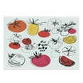 thumbnail image 1 of Food Cutting Board, Sketched Tomatoes Organic Vegetables in Vivid Colors Fresh and Juicy Food Concept, Decorative Tempered Glass Cutting and Serving Board, Large Size, Multicolor, by Ambesonne, 1 of 1