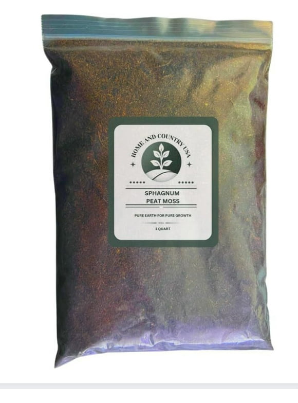 Home  Country USA - Sphagnum Peat Moss, 100% Organic Soil Conditioner, Enhanced Root Development (Peat Moss, 1 Quart)