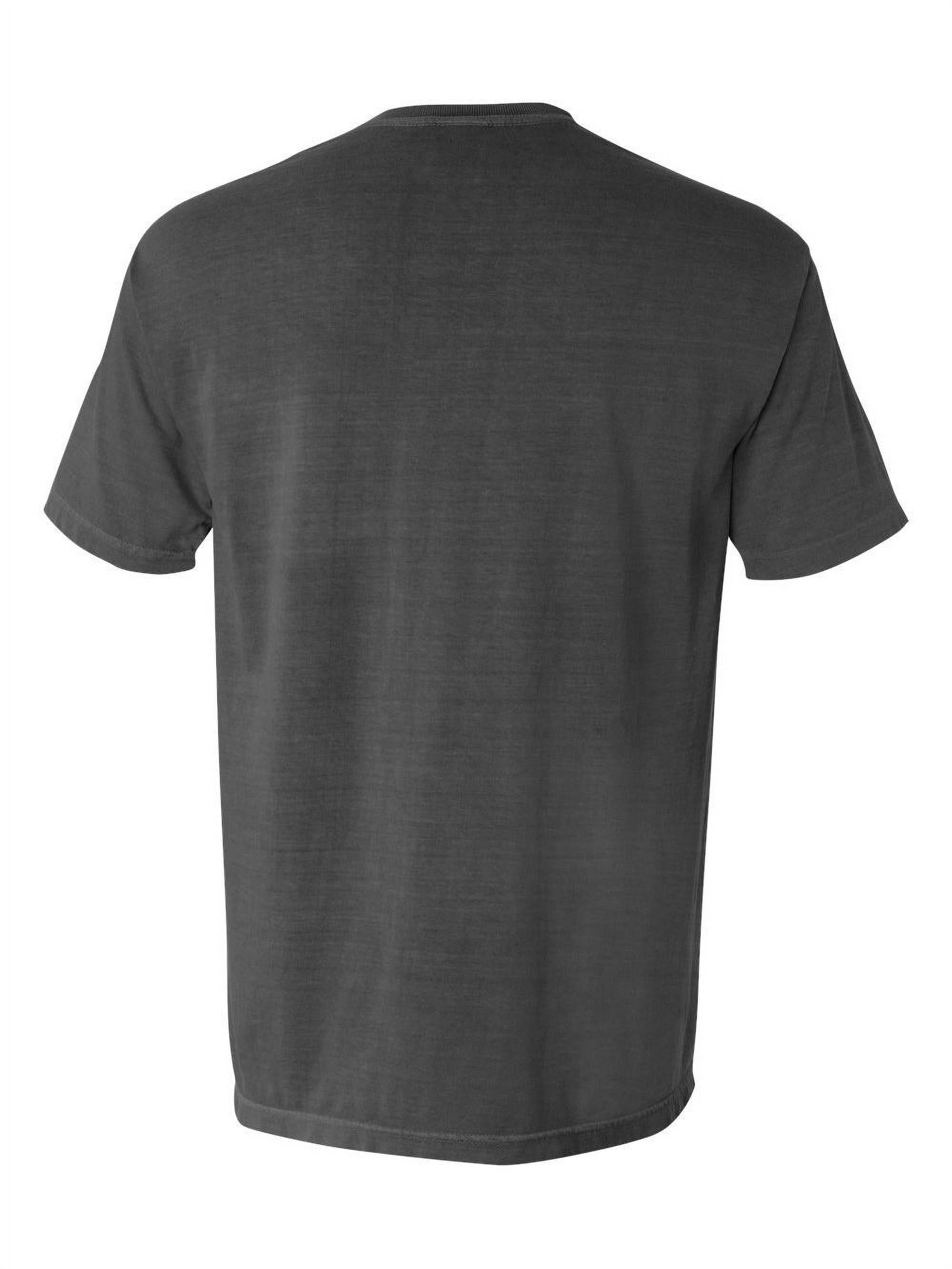 ★PARTIMENTO★ VTG Washed Color Blocking Tee Charcoal Gray Comfort Colors Men's Garment-Dyed Pocket T-Shirt, Style 6030