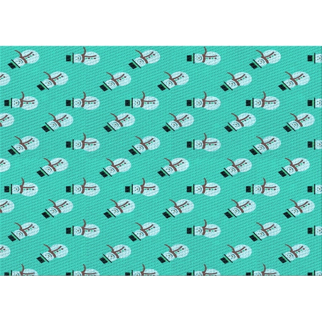 Ahgly Company Machine Washable Indoor Rectangle Transitional Bright Cyan Blue Area Rugs, 2' x 5'