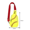 thumbnail image 4 of Chest Bag PU Leather Commute Bag Printing Casual Baseball Exquisite for Vacation, 4 of 9