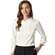 thumbnail image 1 of Blusa de satén Allegra K con cuello volantes y puño elástico Mujer Blanco Talla L, 1 of 6
