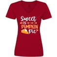 thumbnail image 3 of Inktastic Thanksgiving Sweet as Pumpkin Pie Women's V-Neck T-Shirt, 3 of 5