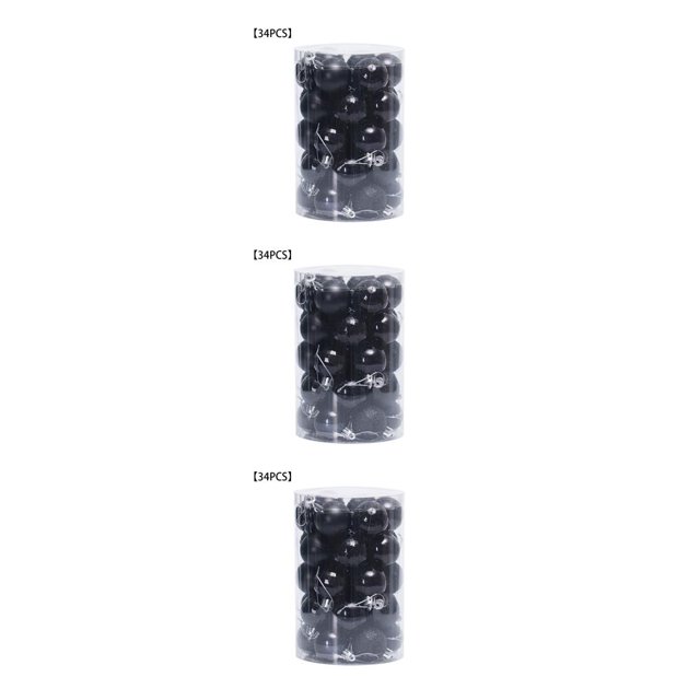 Yuarrent 34 unids/set árbol de Navidad bola colgante hogar centro comercial oficina pared árbol ventana bola decoración plástico ornamento, negro Type1 NO1 Yuarrent CBP141322