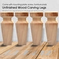 thumbnail image 2 of LAVANE 6 inch / 15cm Wooden Furniture Legs, Set of 4 Solid Wood Carved Geometry Unfinished Replacement Bun Feet with Mounting Plate & Screws for Sofa Cabinet Couch Table TV Stand, 2 of 7