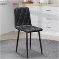 thumbnail image 3 of JERFIT 4-Person Square Dining Table Set, Mid-Century Modern Kitchen Table with Faux Marble Top and 4 PU Chairs, Space-Saving Design for Small Dining Room, Office, Breakfast Nook, 3 of 9
