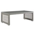 thumbnail image 4 of Modway Aura 3-Piece Outdoor Patio Wicker Rattan Set in Gray/White, 4 of 10
