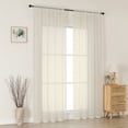 thumbnail image 2 of MKHILL Cream Sheer Curtains 96 Inch Long 2 Panels, Light Filtering Privacy for Living Room/Bedroom, Semi Transparent Voile Rod Pocket Window Treatment, Each 42" W x 96" L, 2 of 9