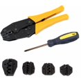 thumbnail image 3 of Alicates para crimpar cables, con 5 mordazas intercambiables, un destornillador, herramienta de crimpado, alicates para crimpar, un estuche de almacenamiento, 3 of 5