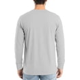 thumbnail image 4 of GrmtClth Long Sleeve Shirts for Men Comfortable V-Neck Classic Tops Solid Color Trendy T-Shirts Lightweight Clothes Light Gray S, 4 of 7