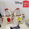 thumbnail image 2 of Bolso de lona de gran capacidad con dibujo animado de Disney Snoopy de MINISO, bolso de hombro para estudiantes, bolso de mano con estampado lindo, 2 of 5