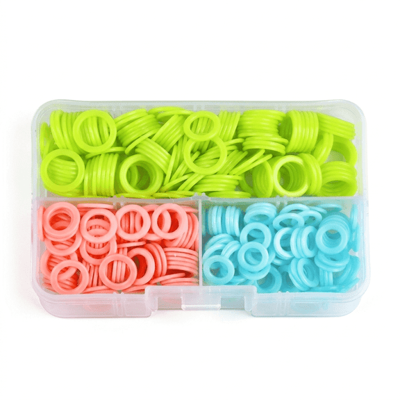 380PCS Colorful Plastic Stitch Marker Rings, 3 Assorted Sizes Knitting Markers, Crochet Accessories for DIY Hand Knitting Sweater Crafts