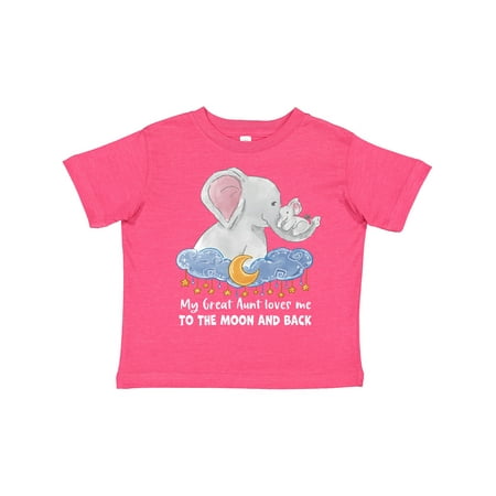 

Inktastic My Great Aunt Loves Me to the Moon and Back Elephant Family Gift Toddler Boy or Toddler Girl T-Shirt
