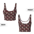 thumbnail image 5 of Fotbe Skull colorful flower Pattern Womens' Sports Bra Longline Wirefree Padded with Medium Support Sports Moisture-Wicking Workou Vest,Tank Top-Medium, 5 of 7