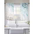 thumbnail image 5 of Ombre Brown Blue Sheer Curtains 54 Inch Length 2 Panels Set Window Treatments, Summer Coastal Ocean Sea Beach Wave Rod Pocket Semi Curtains for Living Room/Bedroom/Kitchen Décor, 104"W x 54"L, 5 of 7