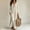 White, variant on Women Fall Winter Velvet Round Neck Maxi Dress Long Sleeve Loose Solid Chic Elegant Casual Everyday Purple XL(XL)
